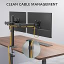 WALI Dual Monitor Desk Mount, Stand for 2 Up to 27inch, Dual Mount Max 22lbs for Home, Office, School (M002), Black gallery image
