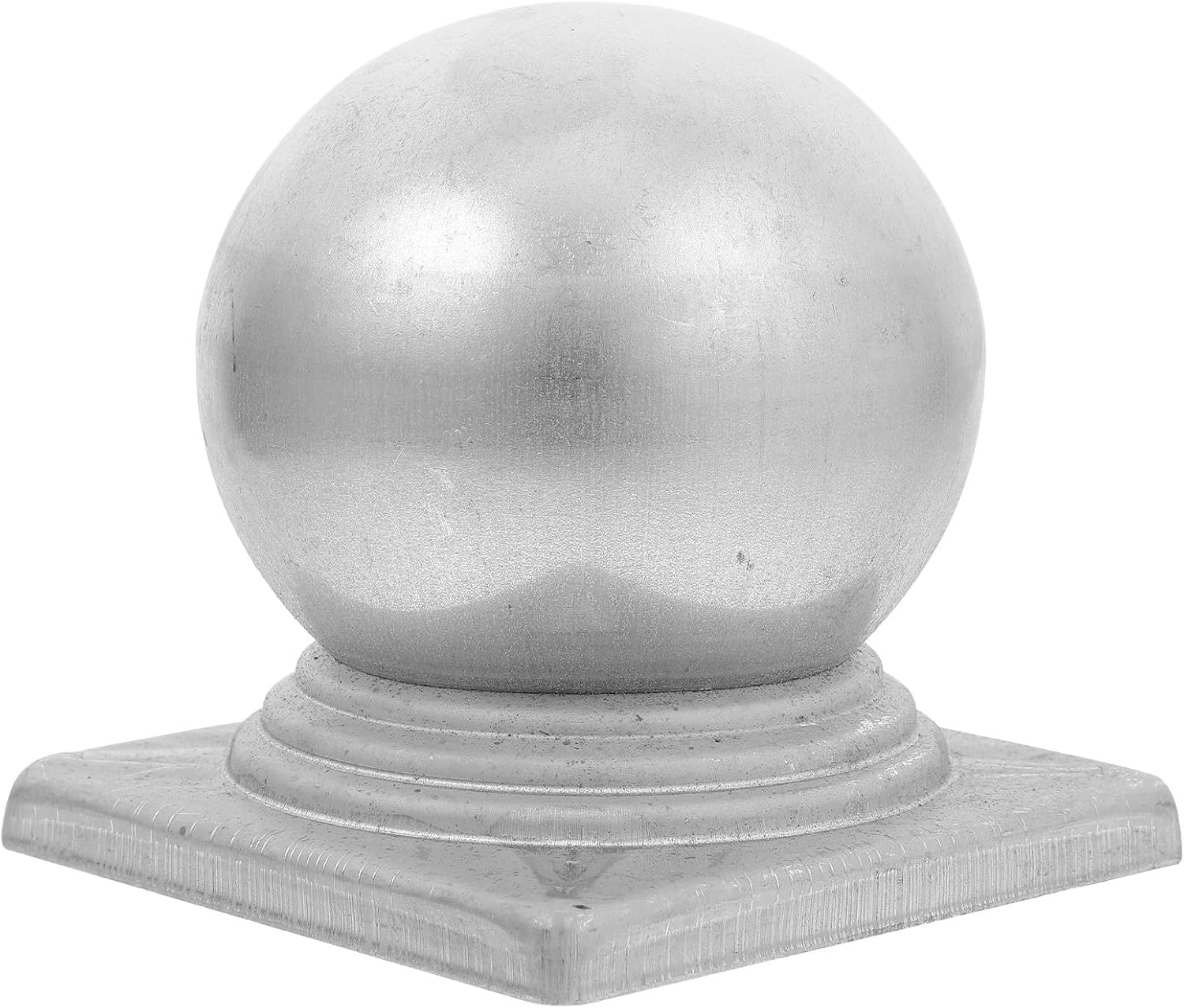 Toddmomy Ball Fence Post Caps Metal Protective Ball-Shaped Fence Post Covers for 120mm Square Railings Decorative for Outdoor Decking and Garden Use