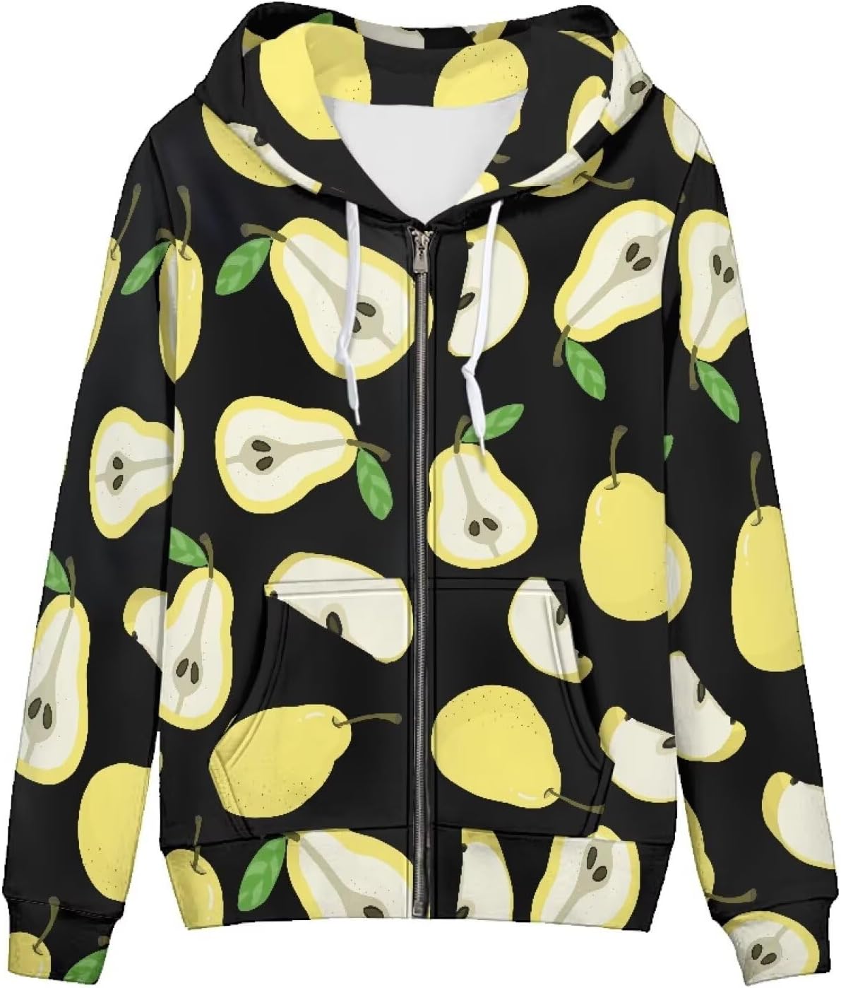 Amzbeauty Long Sleeve Hoodies For Women Zip Up Cute Printed Casual Drawstring Hooded Sweatshirts
