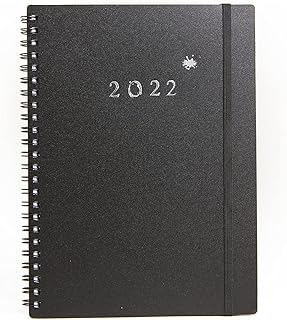 YHH Calendrier familial 2022 format A5 avec notes, contacts, budget hebdomadaire, organiseur hebdomadaire allemand avec poches intercalaires mensuels, classeur à anneaux, calendrier hebdomadaire