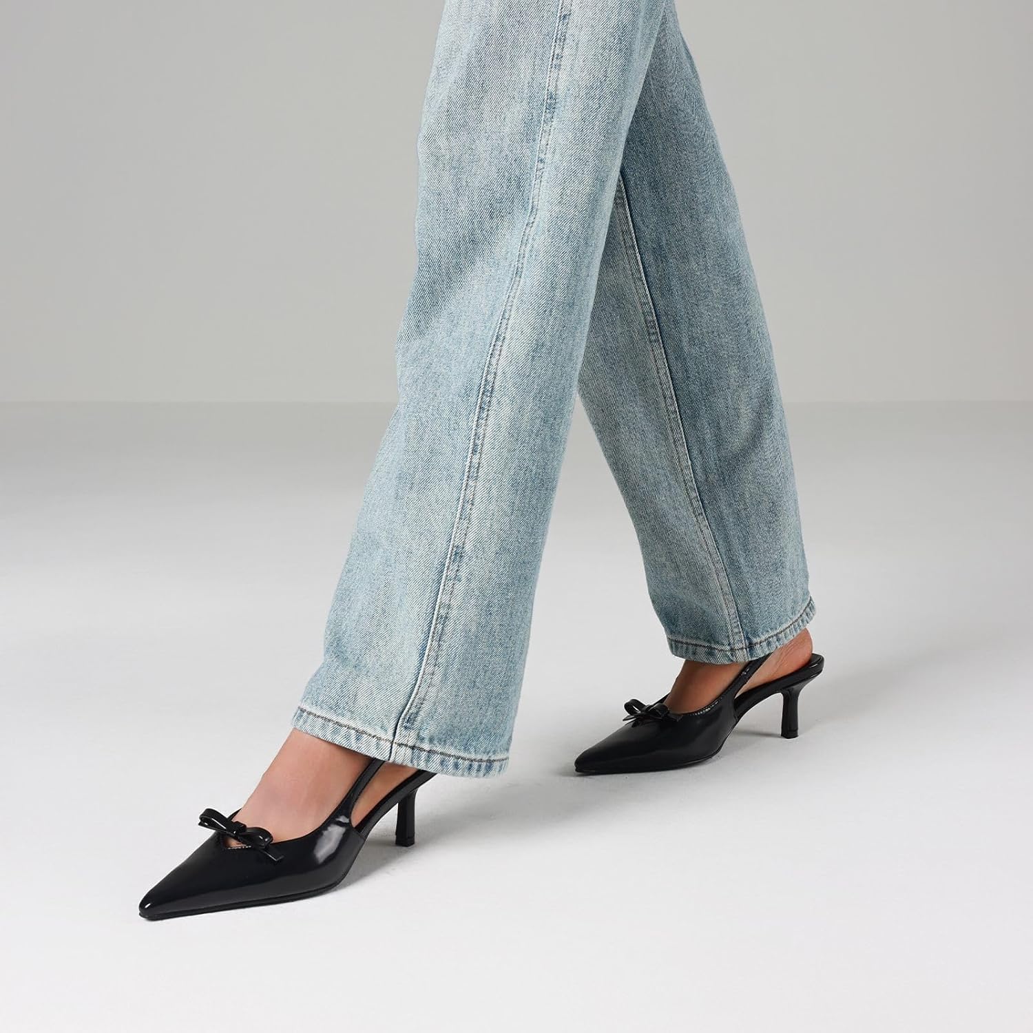 Mattiventon Slingback Heels for Women Kitten Heels Bow Ankle Strap Pointed Toe Heel Sexy Wedding Dress Party Pumps - Image 6