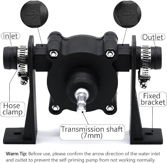 Ticfox Mini Electric Drill Pump, Heavy Duty Portable Hand Drill Powered Water Pumps Self-Priming Fluid Transfer Centrifugal Pumps for DIY, Gardening and Emergency Use