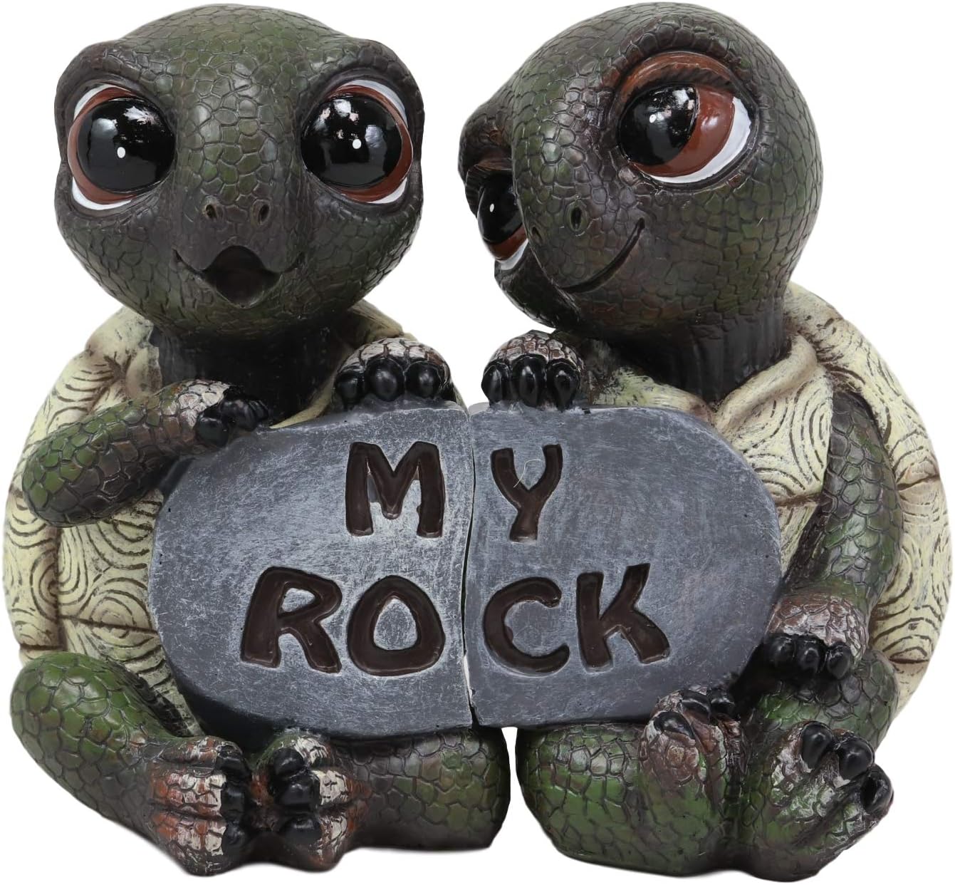 Ebros Nautical 'My Rock' Loving Tortoise Couple Figurines 2 Parts Set 5.5" Wide Romantic Valentine Lovers Whimsical Tortoises Decorative Figurine Gift Ideas for Christmas Or Anniversary