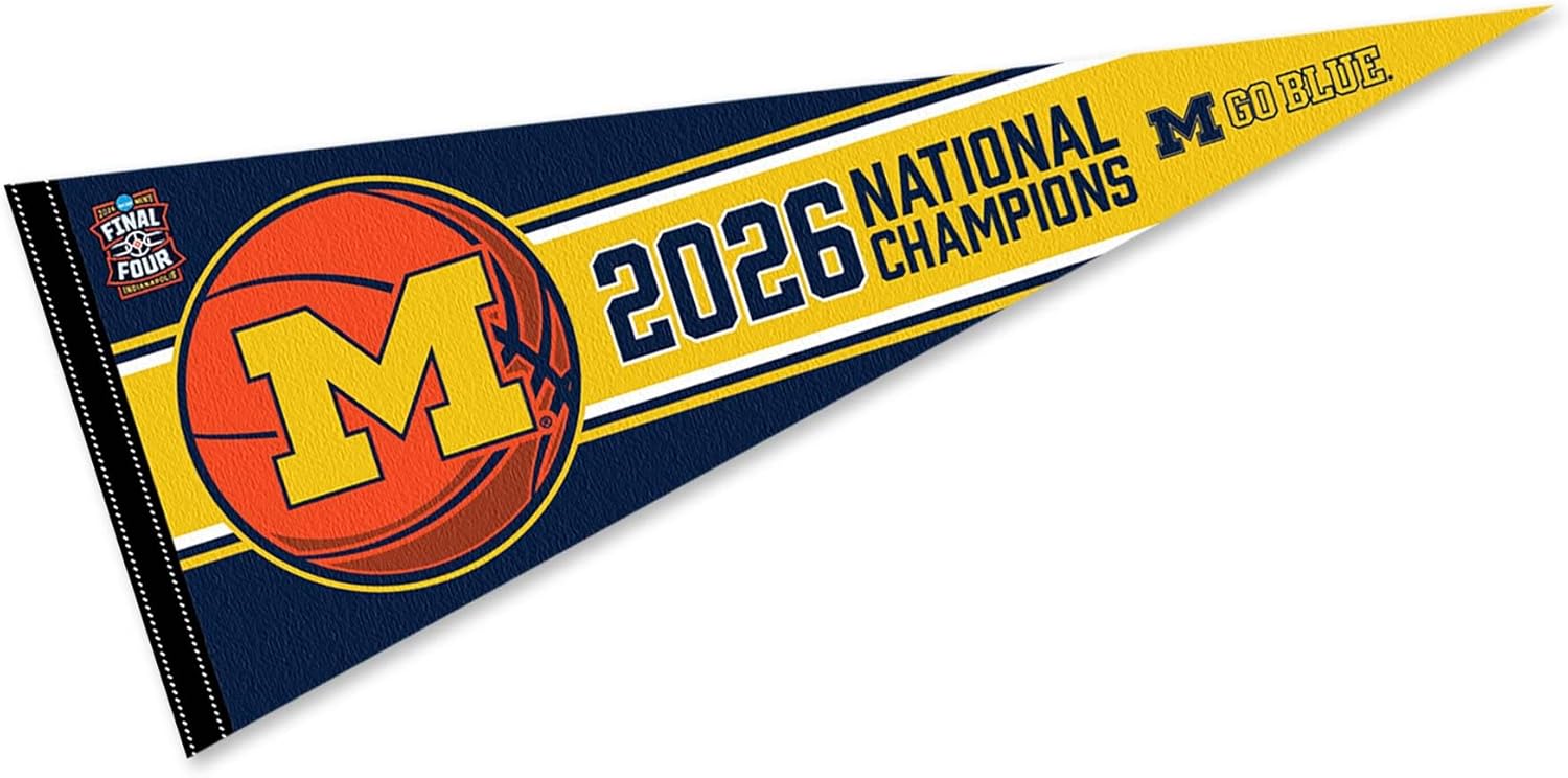 Michigan Team University Wolverines 2026 Basketball National Champions Pennant Flag