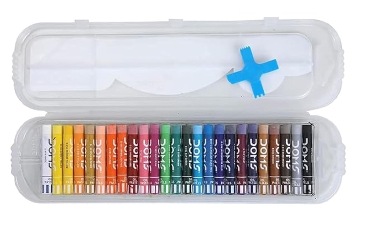 Doms 25 Shades Oil Pastel With Case | Smooth Color Intermixing For Better