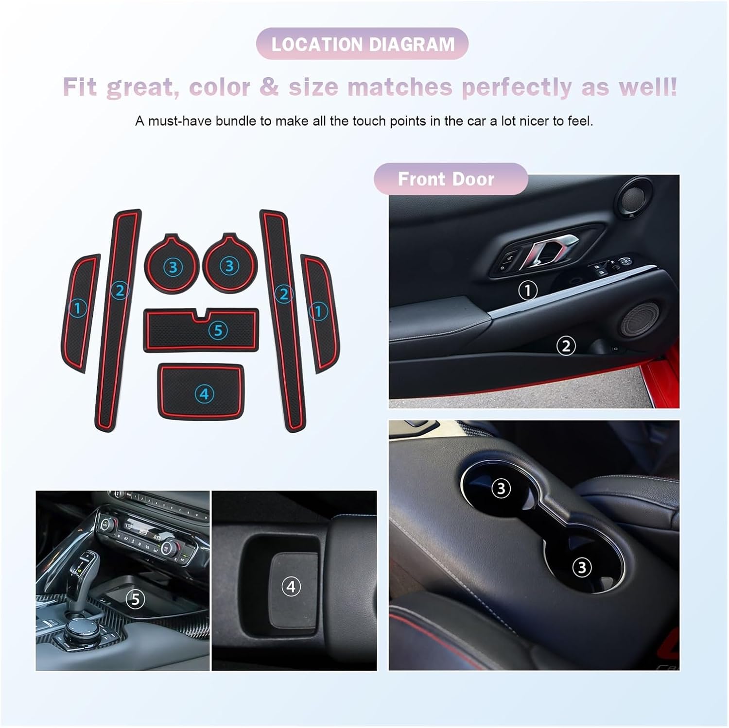 Compatible with Toyota Supra GR 2020 2021 2022 Car Door Groove Mat Anti-Slip Slot Pad Auto Interior Toyota Supra GR Accessories 2022(Black)