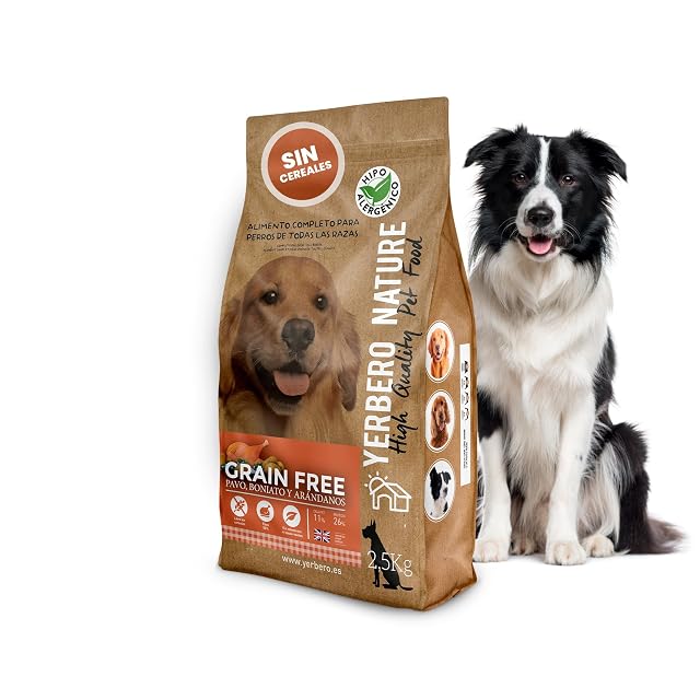 Yerbero Nature Grain Free Pavo Boniato y Arándanos, Pienso Sin Ceereales