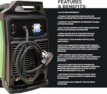Everlast PowerPro 205Si 200amp AC DC TIG 50a Plasma Cutter Multi Process Welder PP205si