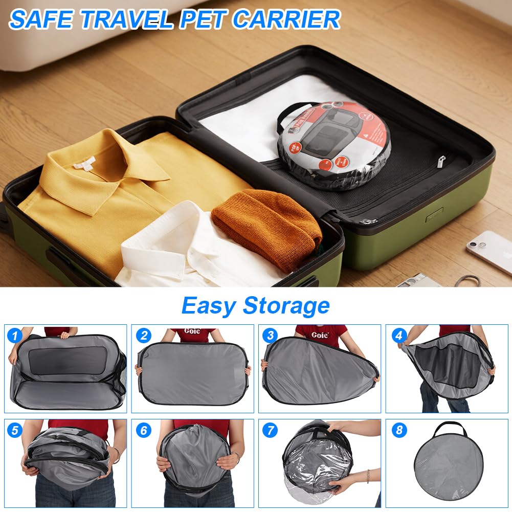 Aomig Cage Pliable pour Chien et Cha, Cage de Transport en Tissu Oxford, Parc Pliable, Cage de Voiture Portative pour Chien Chat, Parc pour Animal pour Intérieur, Extérieur, Voyage en Plein Air