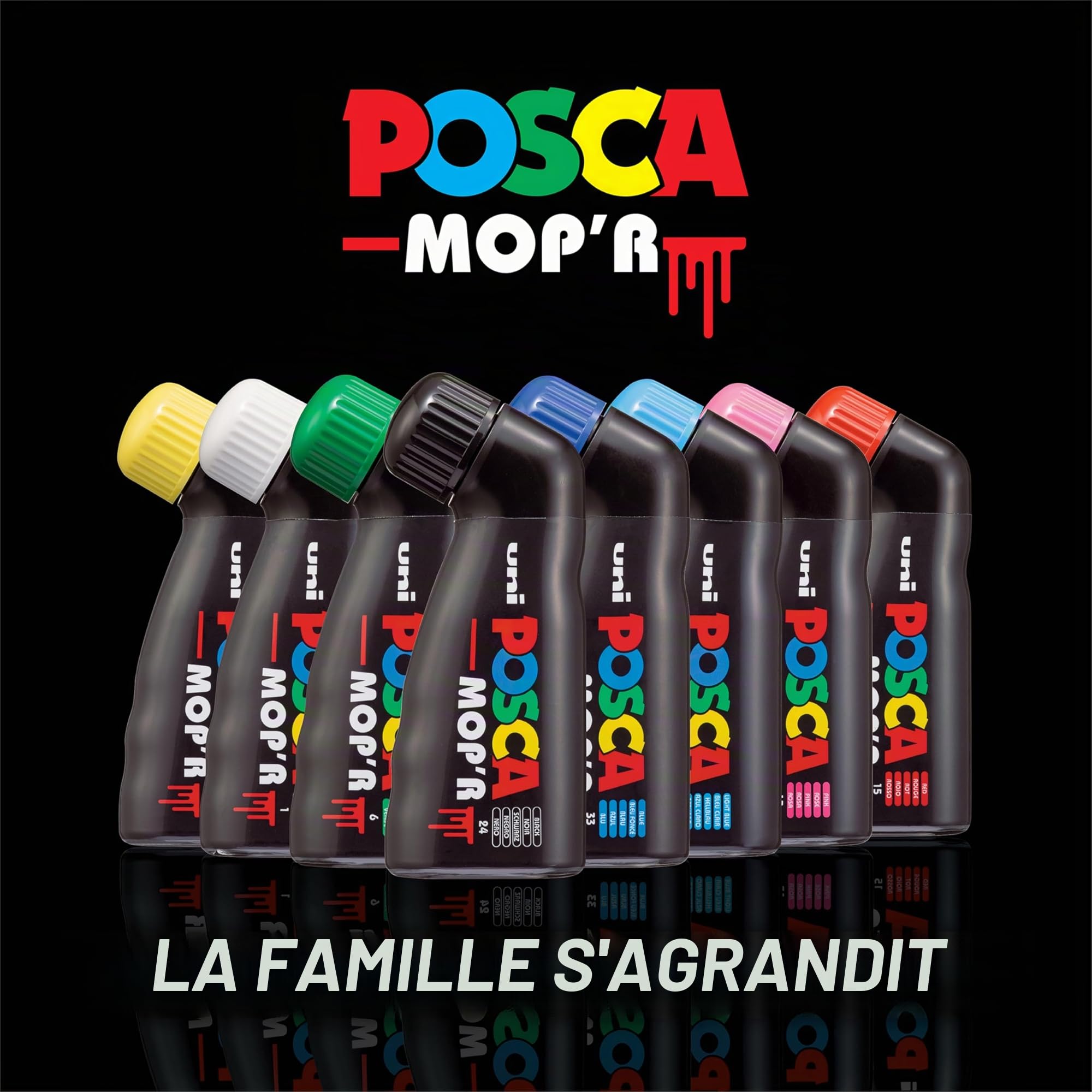 POSCA MOP'R, 8 Marqueurs peinture base eau - Tout Support - Assortis