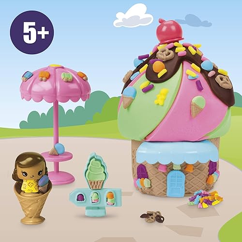 Miniatura 8 de Play-Doh Builder - Kit de construcción de juguete para helado para niños de 5 años en adelante con 8 latas de compuesto de modelado no tóxico, fácil