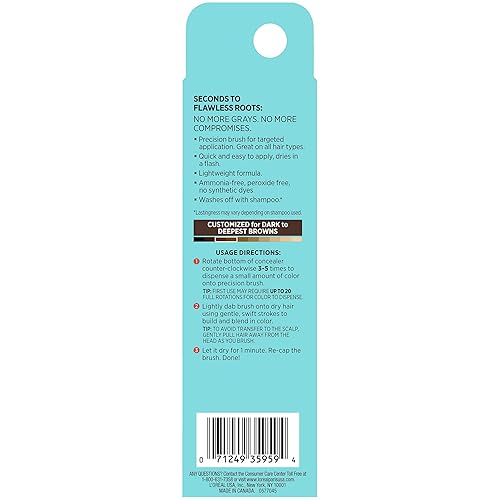 Miniatura 2 de L'Oreal Paris - Tinte de cabello Magic Root Precision, brocha retocadora temporal de canas, 4 Marrón oscuro