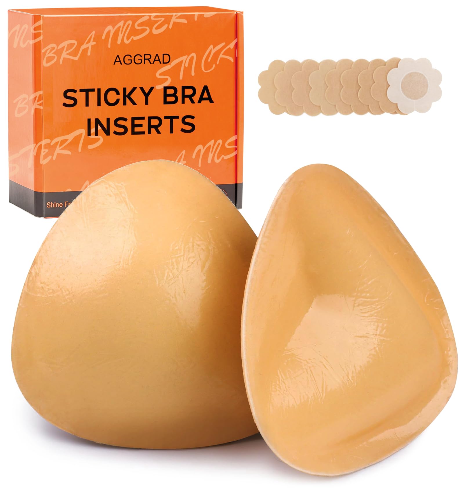 Double-Sided Sticky Bra Pads Inserts Ultra Instant Volume Push up Stick on Bra for Women Swimsuit Bikini Dresses