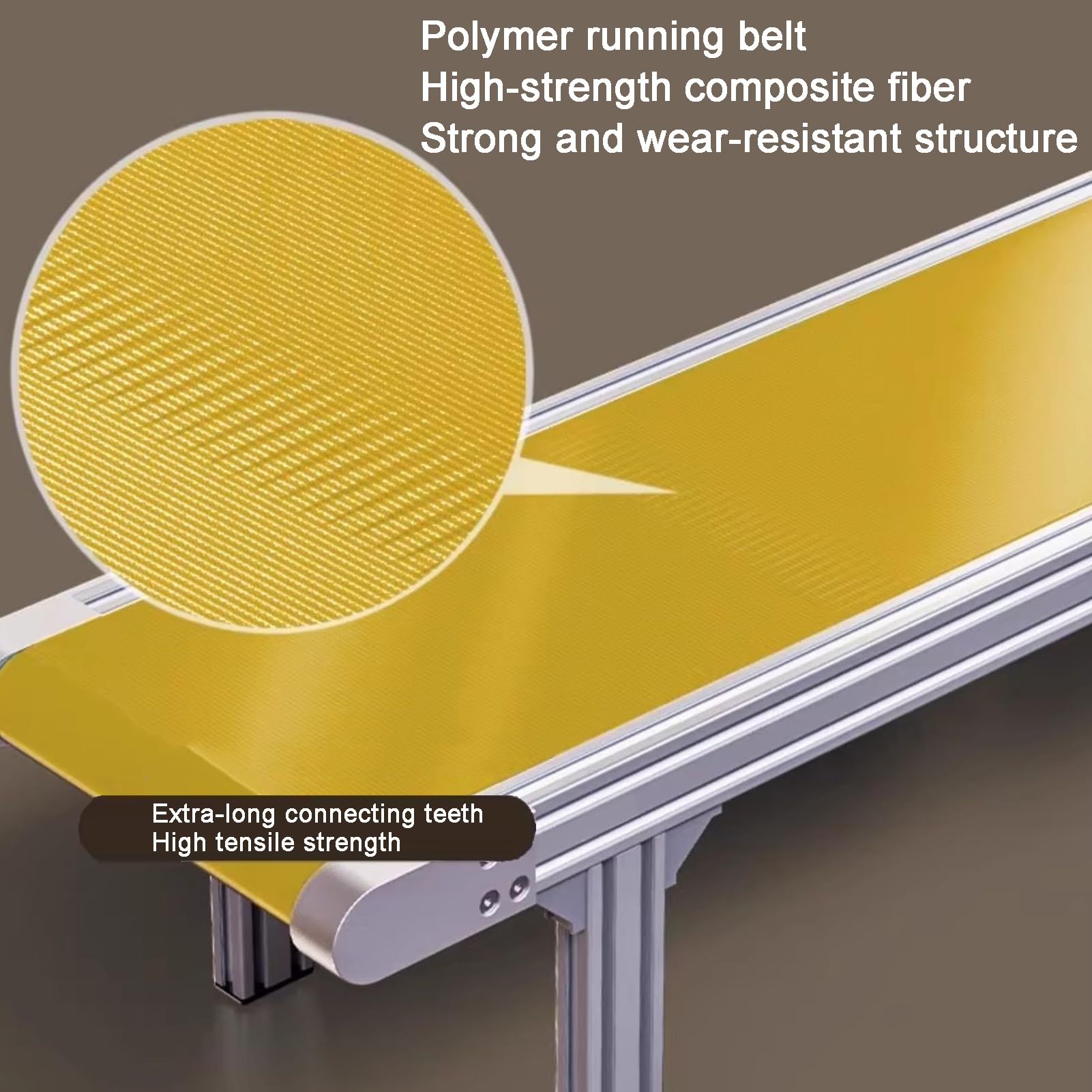 Przemysłowy przenośnik taśmowy PVC - regulowana prędkość płaska maszyna transportowa, żółty - 40 x 100 cm