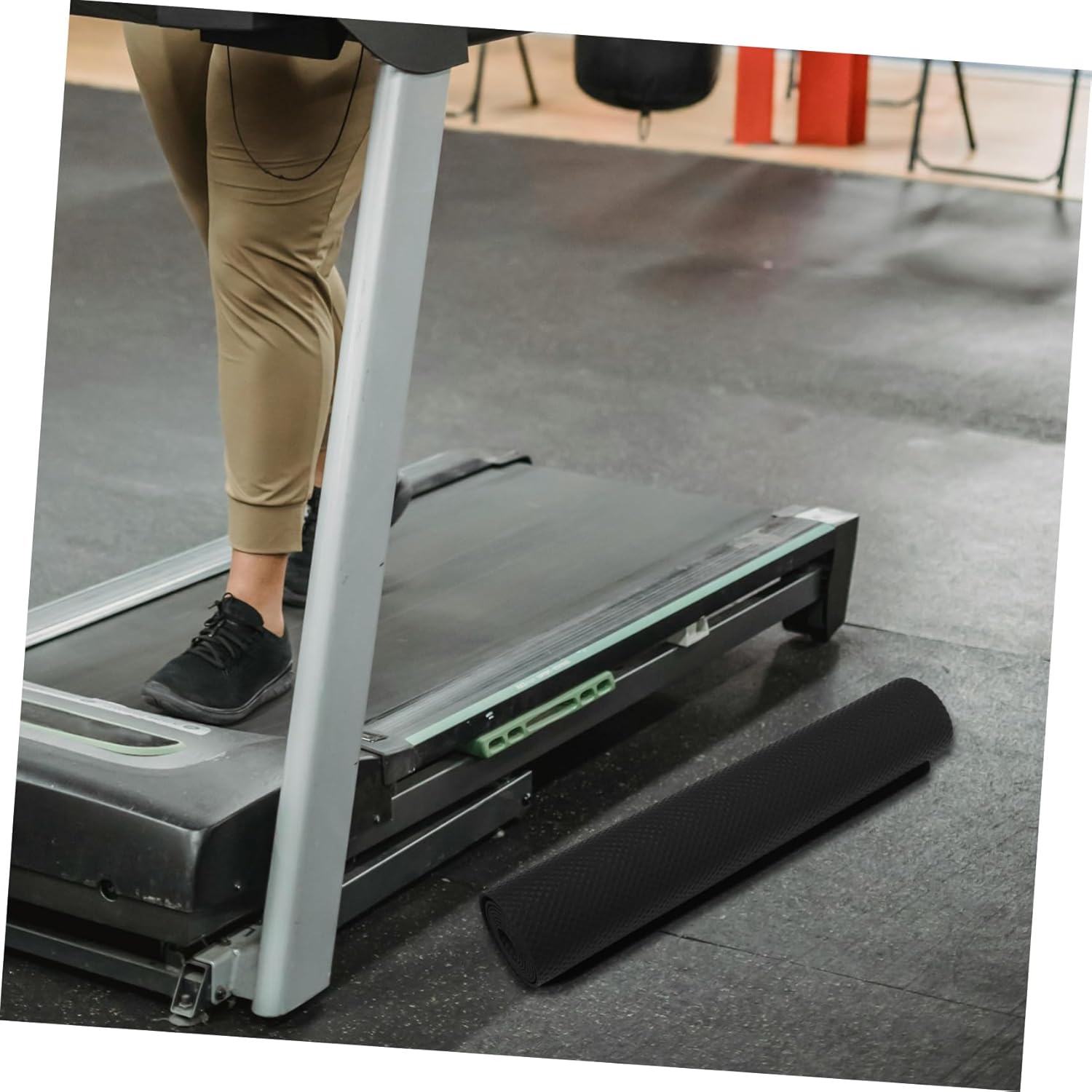 KICHOUSE Extra Non- Treadmill Mat for Home Gym High Rebound Shock Absorption Pad Noise Reduction Exercise Equipment Mat