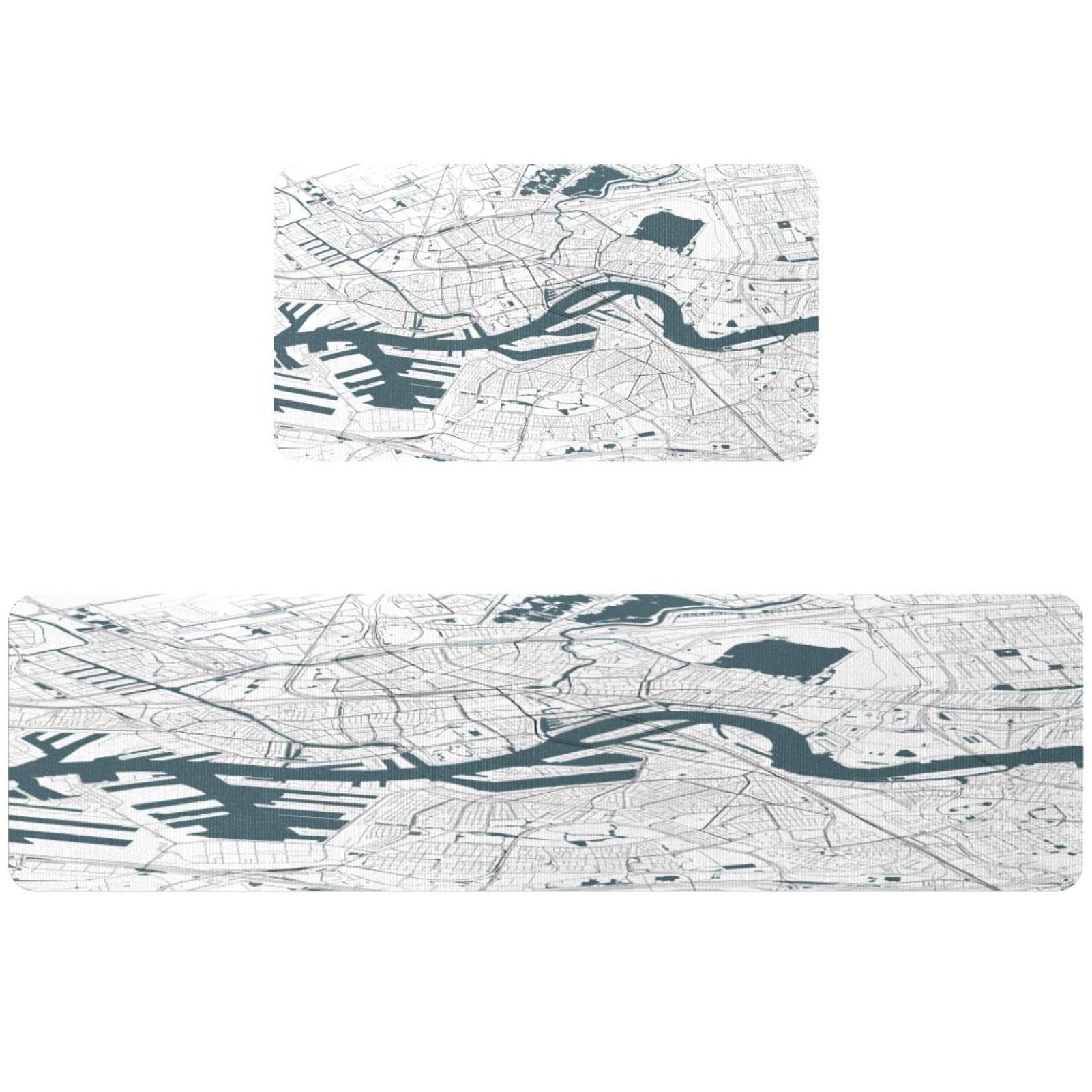 Alfombrillas de cocina absorbentes VAPOKF pack de 2 alfombras para pasillos sin resbalones