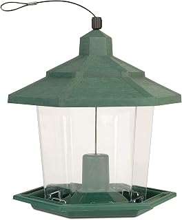 Pennington Earth Smart Petite Ecozebo Wild Bird Feeder - Eco-Friendly 2.5 lb Capacity for Small Birds, Green