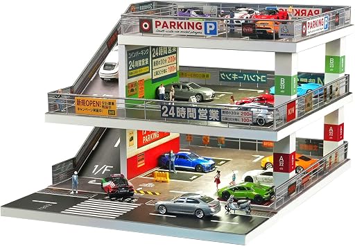 164 Scale car Model Display Stand. Die-cast car Display Cabinet Suitable for Hot Wheels, Matchbox, and Similar Vehicles.Japanese-Style Setting Gray