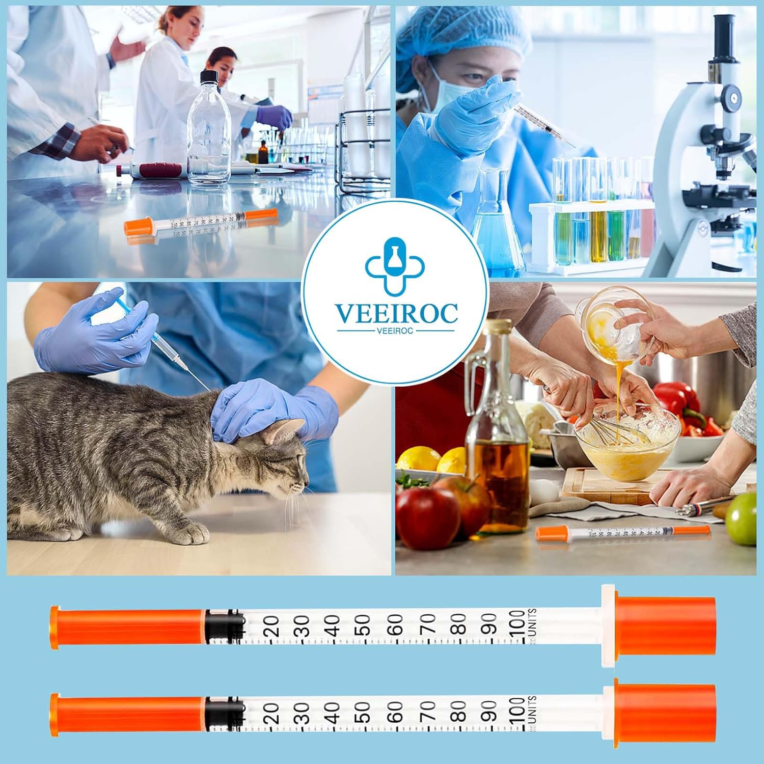 U-100 Syringes with Needle - 30G 5/16" (8mm) 1ml/cc Disposable Syringe, Individual Wrapped, 30PACK - Image 7