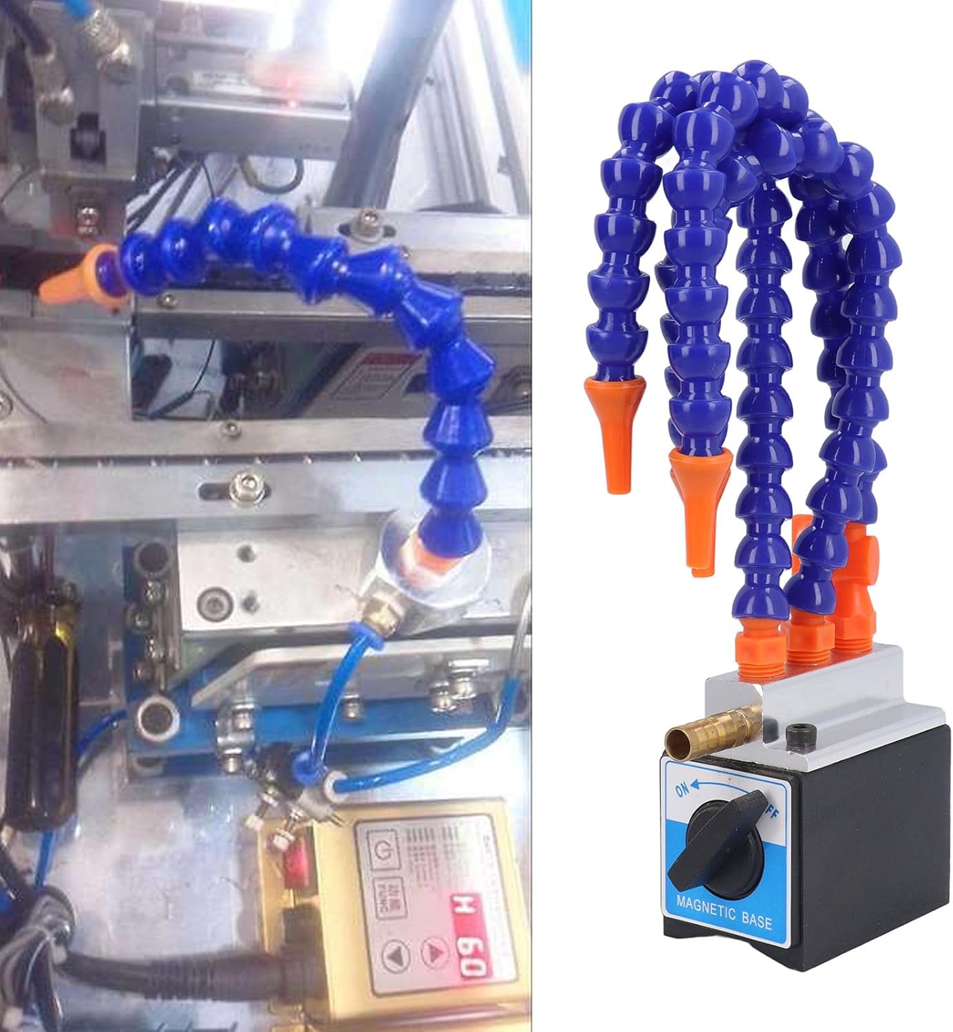 Coolant Mister, Magnetic Mist Coolant Lubrication System Stable Magnetic Base Engraving Machine Cooling Sprayer 3 Holes