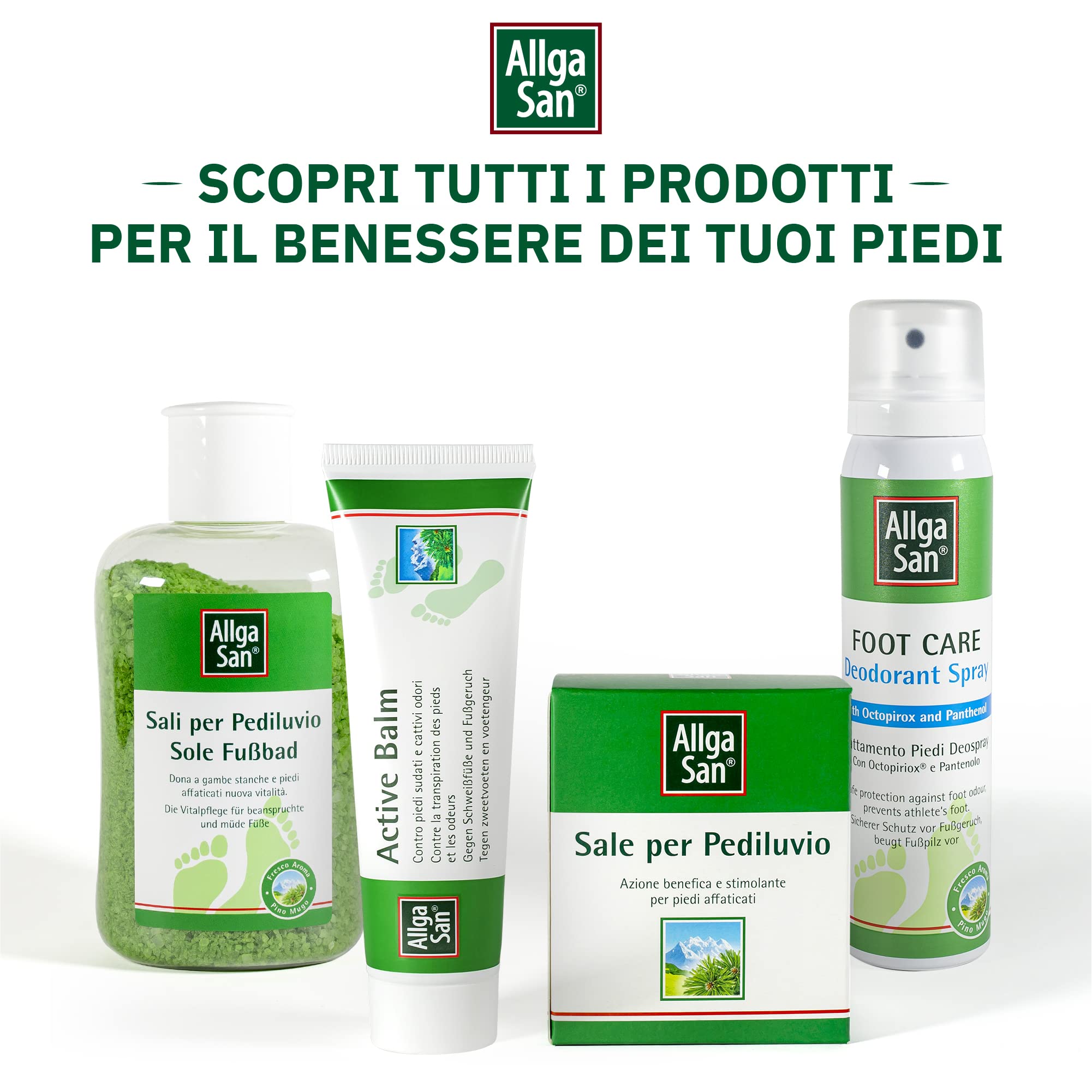 Allga San Activ Balm - Crema Piedi Antiodore, 50 ml - Deodorante Piedi per Sudore e Cattivo Odore, Balsamo Uso Quotidiano per Ridurre Sudorazione, Mantenere Piedi Asciutti e Profumati, Pelle Idratata