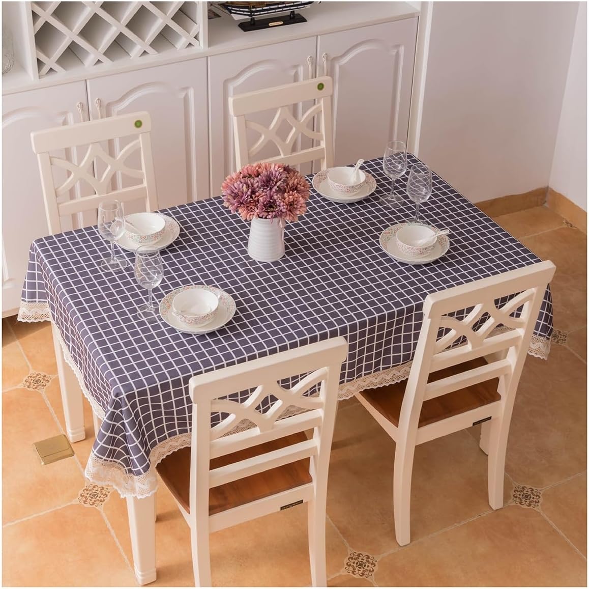 JAELA Rectangular Tablecloth, Cotton Linen Tablecloths Washable Table Linener Home Table Cover Table Protecter for Cafe Restaurant，Dining，Buffet Tabletop Decoration (Color : D, Size : 140 * 220cm)