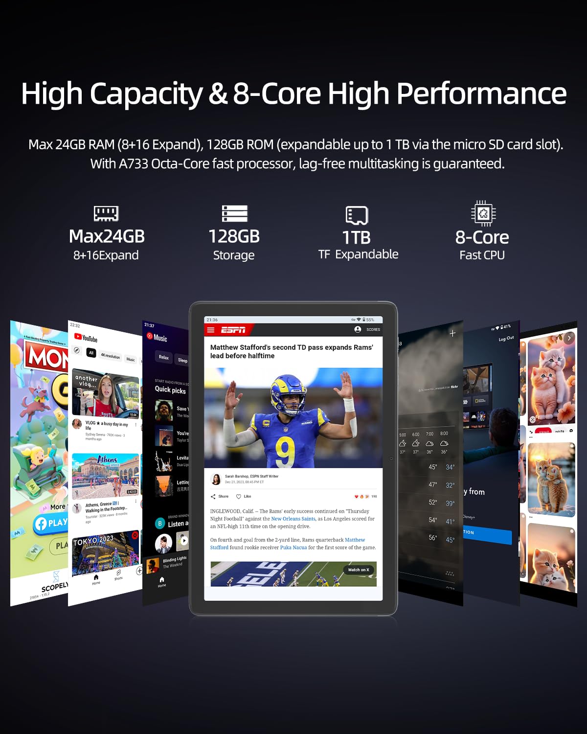 Amazon.com : plimpton Android 15 Tablet 10 Inch 2026 24GB RAM (8+