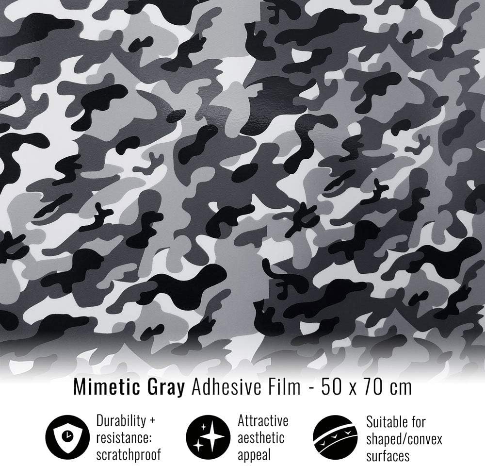 Quattroerre 16314 Adhesive Film Sheet for Car, Grey Camouflage, 50 x 70 cm