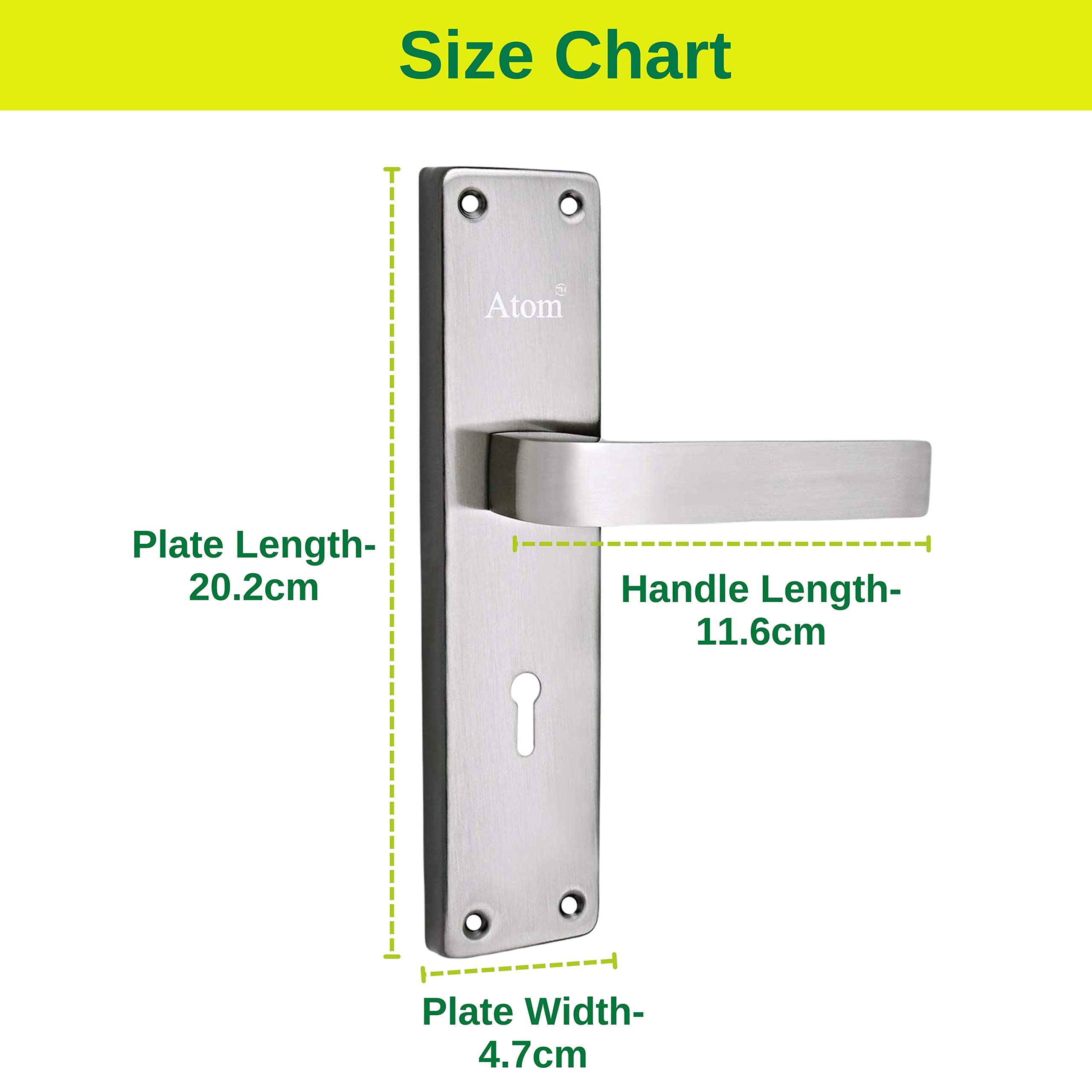 Atom Mortise Lock - Silver Antique Handle, 3 Keys -4 Atom Mortise Lock - Silver Antique Handle, 3 Keys -4