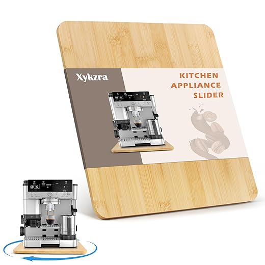 Appliance Slider for Ninja Espresso Machine ES601/ES701, Bamboo Sliding Tray for Coffee Maker, Coffee Slider for Countertop Easily from Under The Cabinet - Natural, 12.2”W x 12.6”D