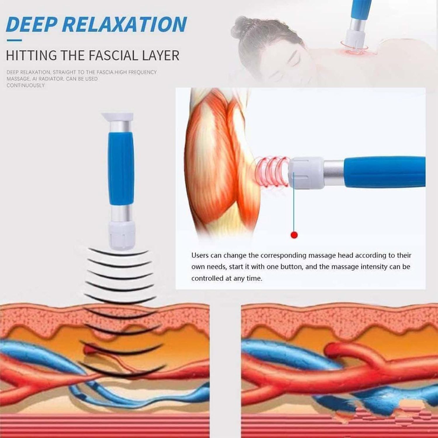Dispositivo per terapia a onde d'urto,macchina per fisioterapia a onde d'urto,apparecchio per terapia extracorporea a onde d'urto, con schermo touchscreen LCD,per il sollievo dal dolore alla schiena C