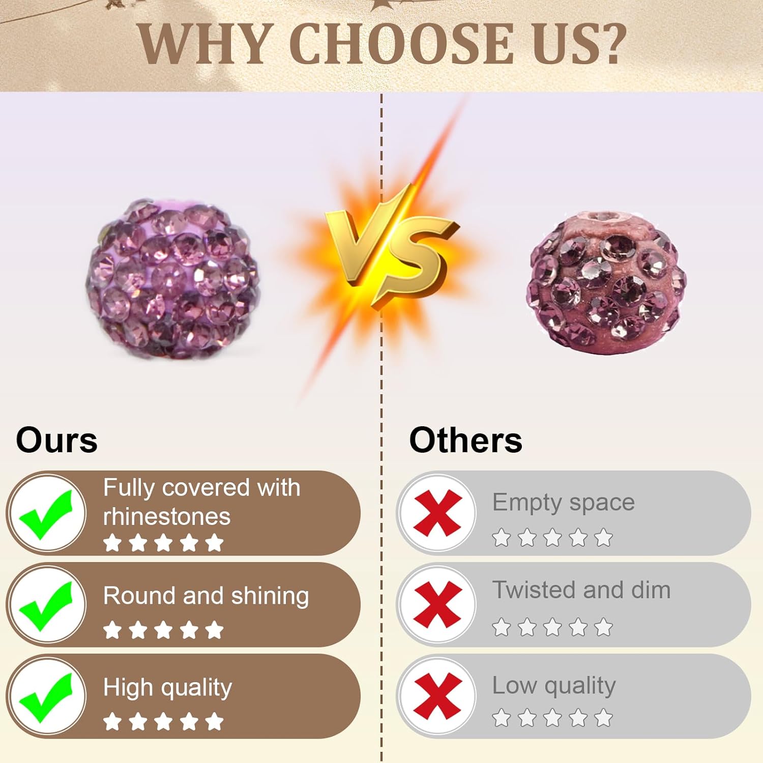 150pcs 10mm Rhinestone Beads for Jewelry Making,Full of Diamonds Round Disco Bead Bulk,Clay Bead for Crafting,Rhinestone Clay Beads for DIY Baseball Necklace Bracelet (Light Purple, 10mm/55pcs) - Image 4