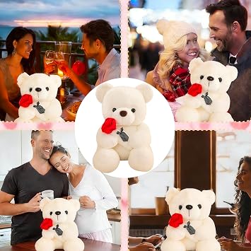 1Pcs white teddy bear, cute teddy bear for special occasions, small teddy bears for girlfriend, kids, valentine's day, bedroom decor