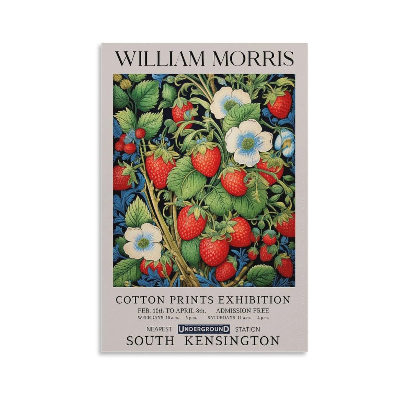 William Morris Strawberry Plant Vintage Poster Flower For Room Aesthetic Canvas Wall Art Bedroom Decor 12x18inch(30x45cm)