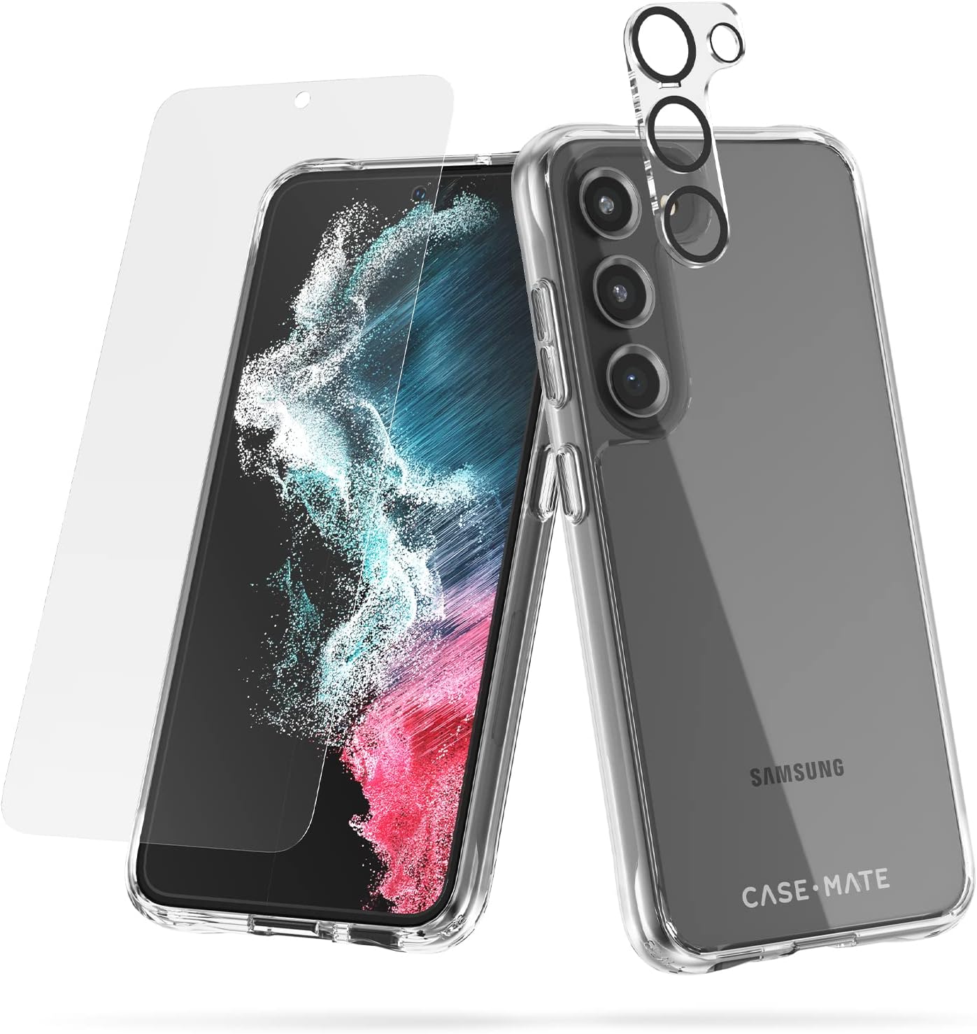 Case-Mate Samsung Galaxy S23 Case [3in1] w/FlexiShield Screen Protector & Camera Lens Protector [6.1"] [12FT Drop Protection] [Wireless Charging] Tough Clear Phone Case - Anti-Yellowing, Anti-Scratch