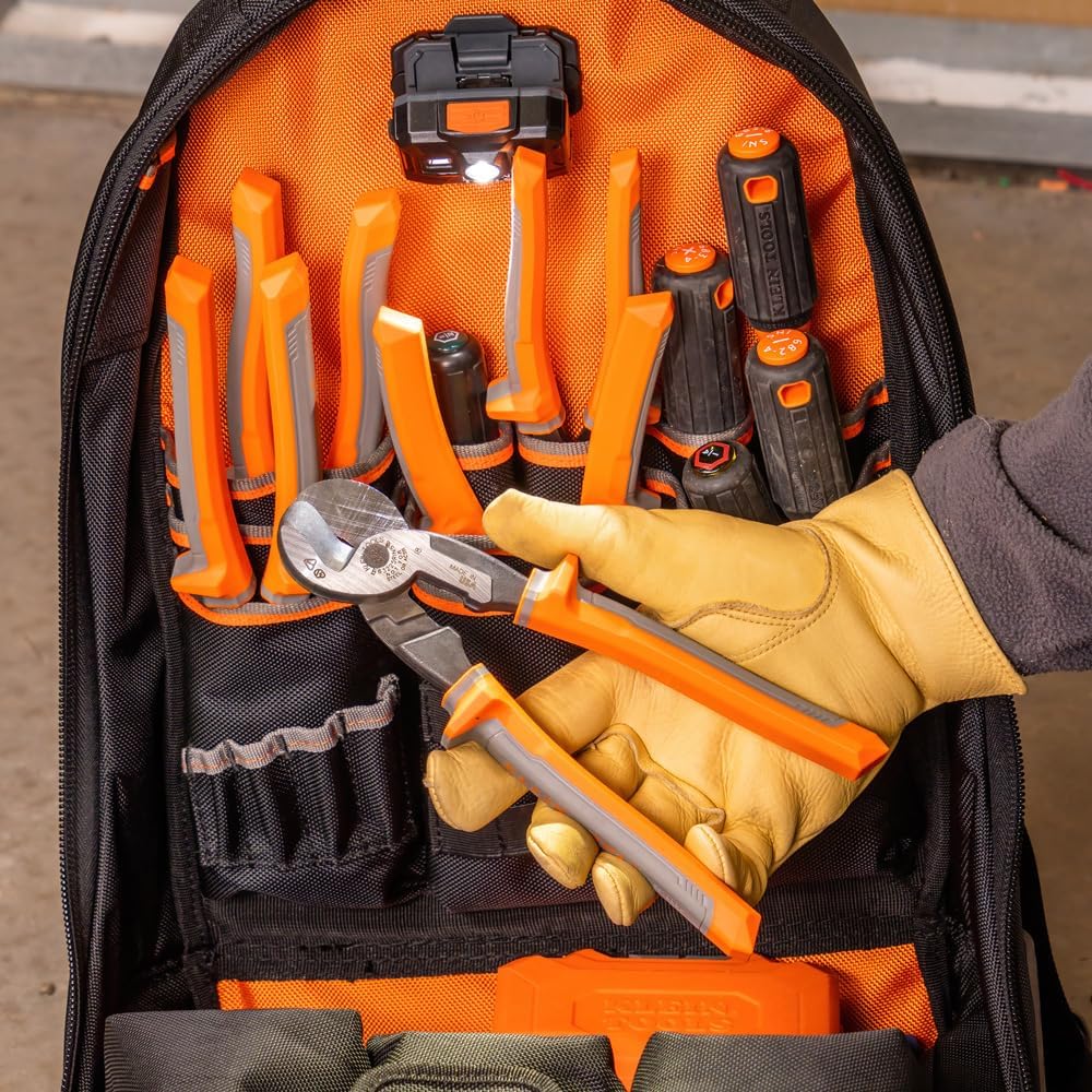 Klein Tools 63225RINS Insulated High-Leverage Precision Cable Cutter, Made in USA, for Aluminum, Copper and Communications Cable, 9-Inch