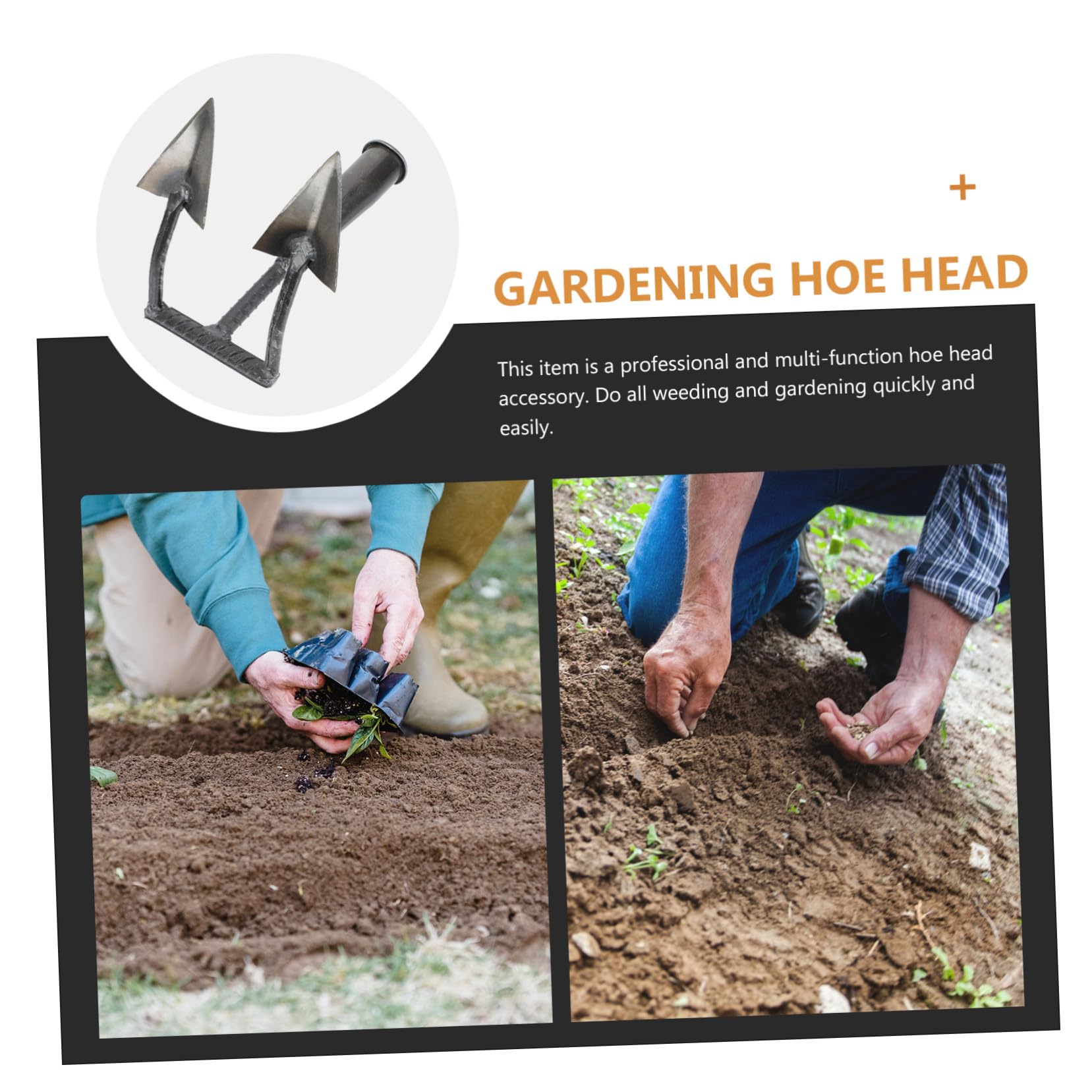 Gatuida Azada Triangular Carbono Duradera para Jardinería Herramienta Multifuncional para Labranza Deshierbe y Excavación de Suelo Huertos y Jardines