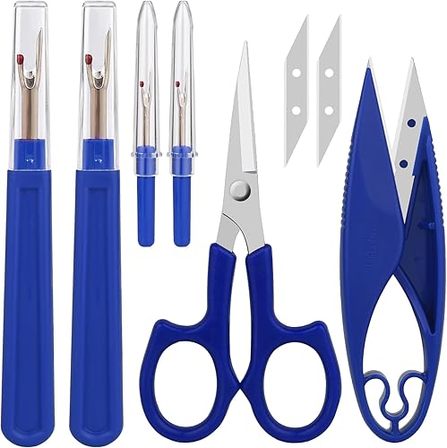 CampTek Kit de Descosedor y Removedor de Hilos - Herramientas Ergonómicas Profesionales para Cortar Puntadas para Acolchado, Cuero, Mezclilla, Punto