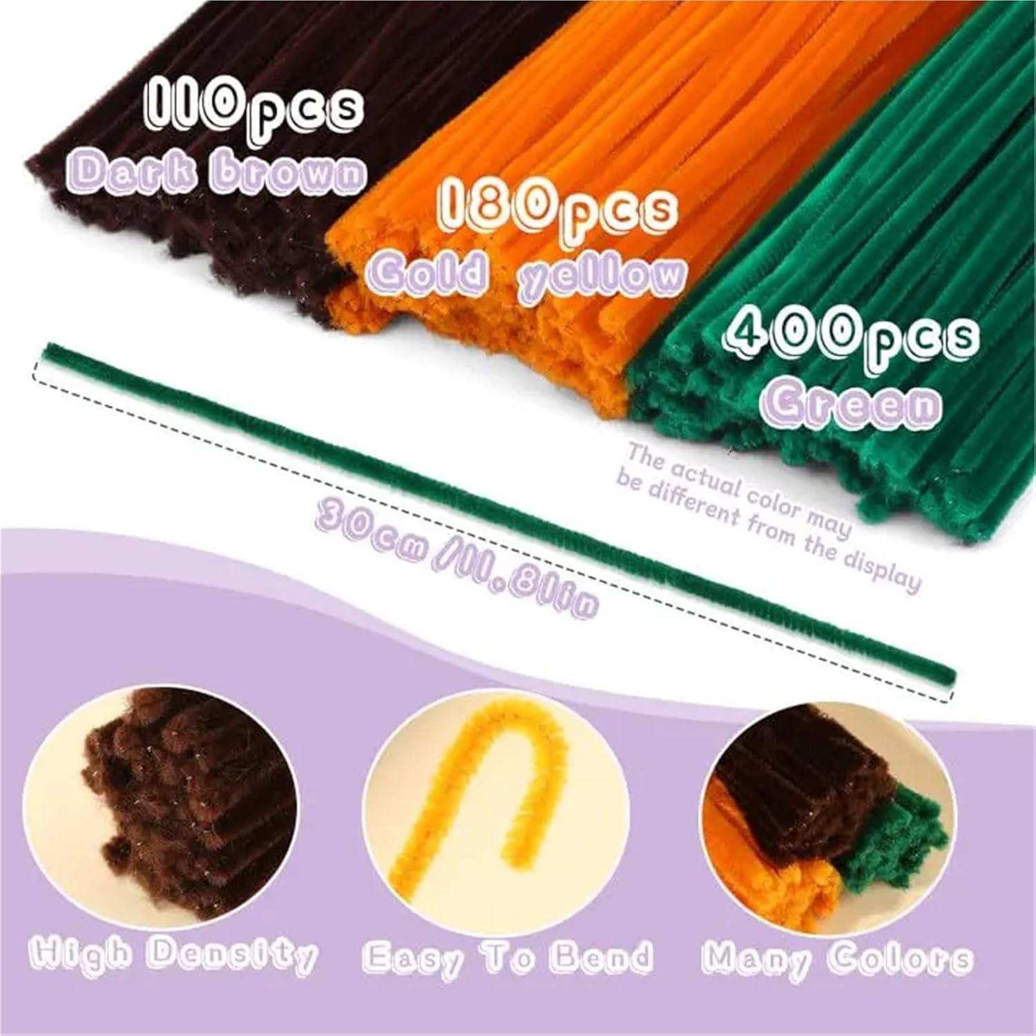 Pipe Cleaners 690Pcs Sunflower Orange Pipe Cleaners Christmas Chenille Stems with Instructions for DIY Art and Craft