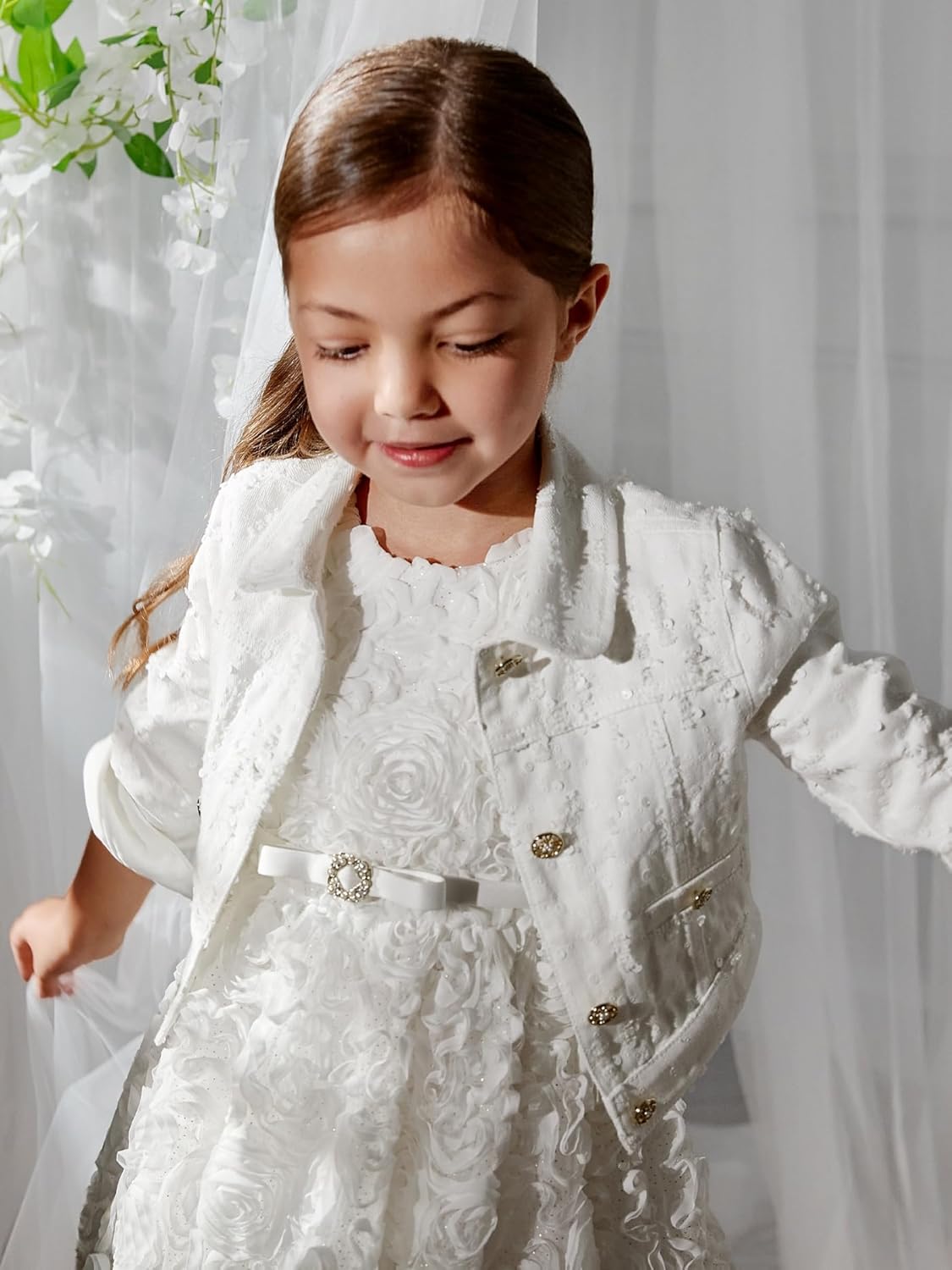 Abel & Lula Jacket with sequins for Girls Cream