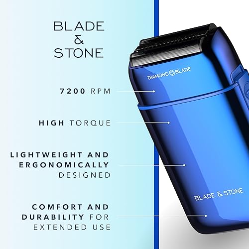 Miniatura 6 de Blade & Stone PS501 - Afeitadora de aluminio para hombre, afeitadora inalámbrica de doble hoja con cuchillas Graphene-X y motor digital de 8000 rpm,