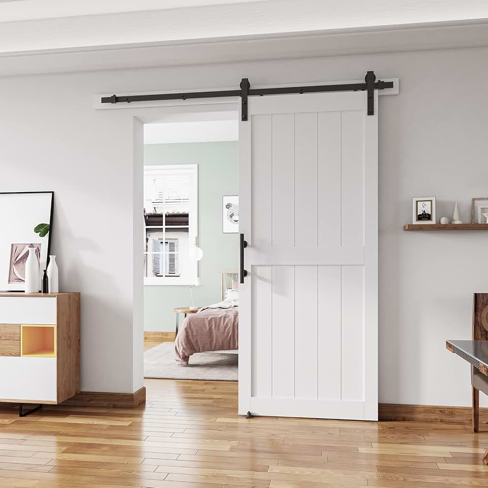 White H-Frame Barn Door