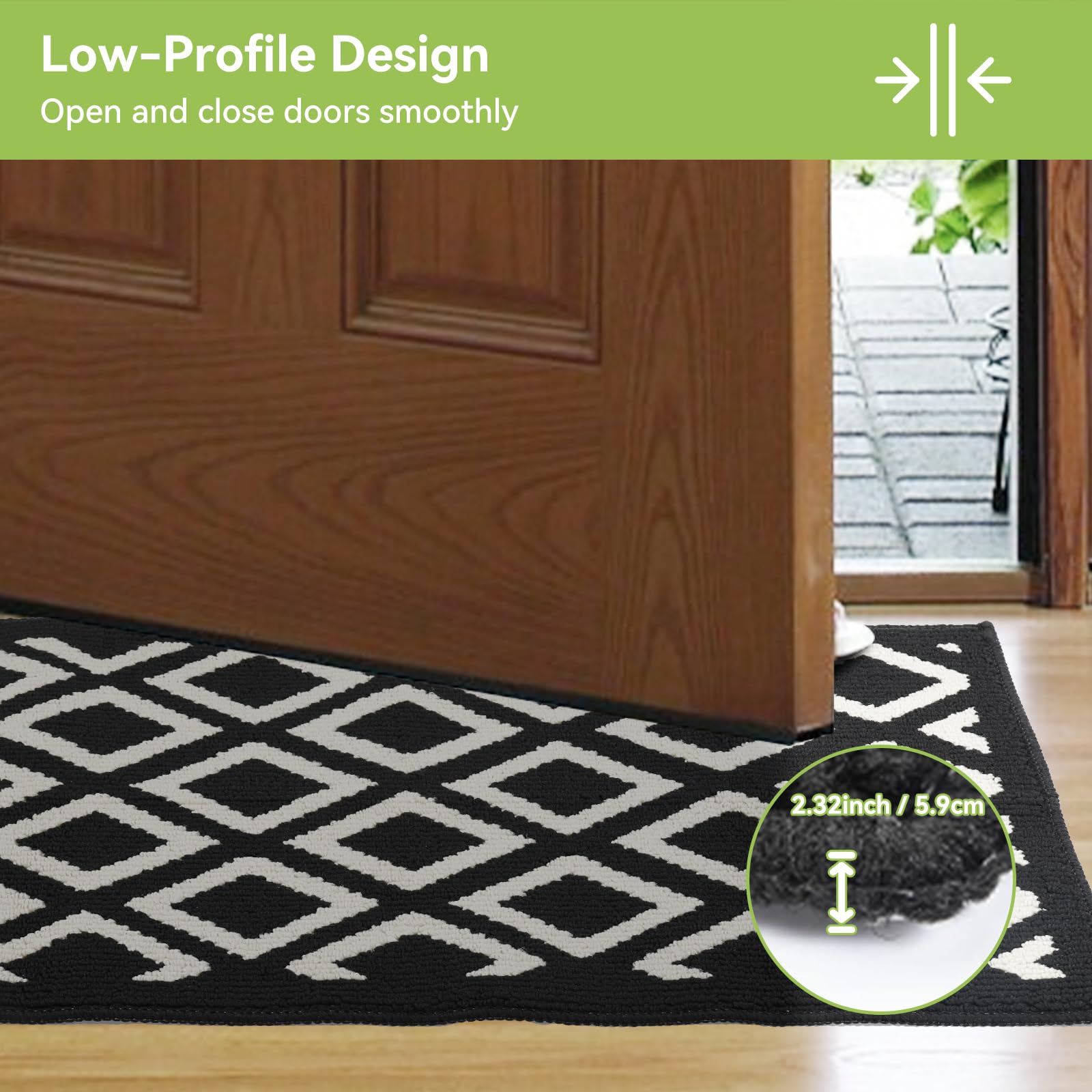 OTraki Felpudo de Entrada 60x90cm, Felpudo Entrada Lavable en Lavadora Felpudo Interior con Base Antideslizante de TPR Alfombra con Microfibras Suaves Absorbentes para Perros, Entrada, Cocina