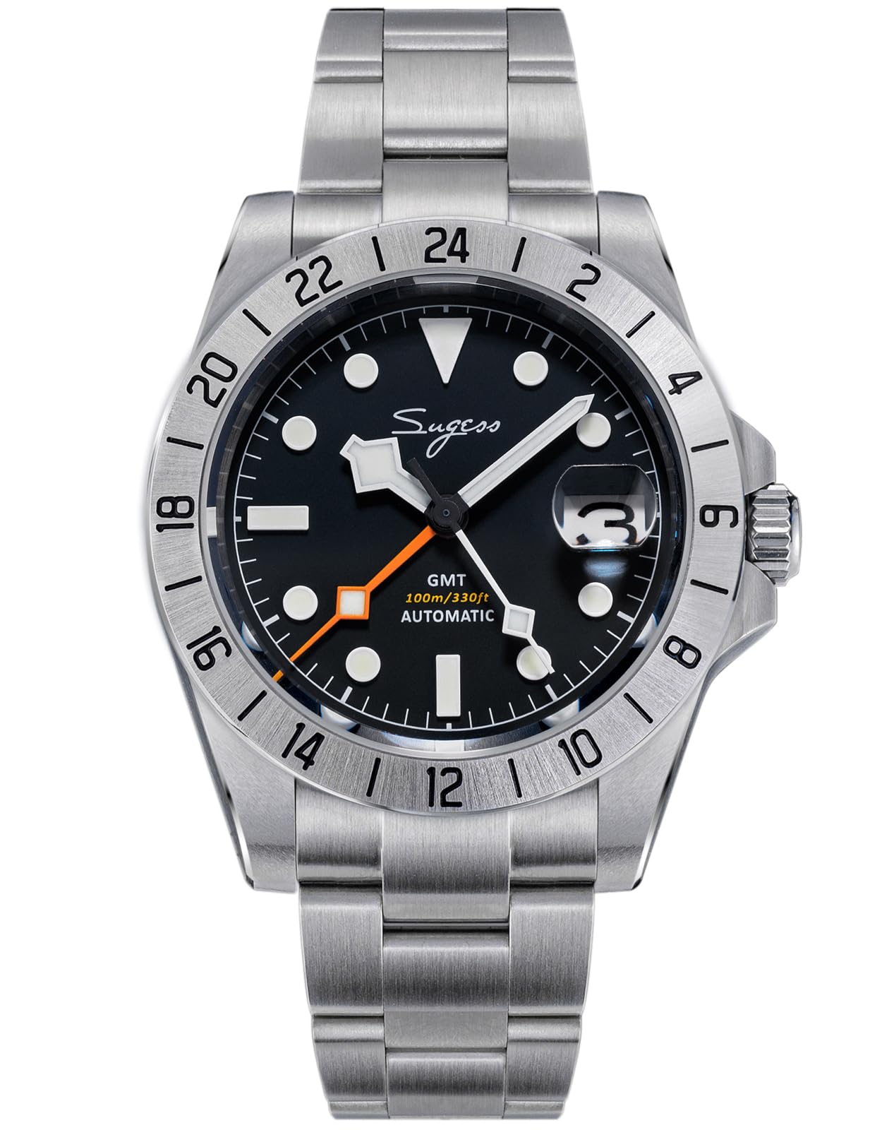 Sugess BB GMT S463.02 - Orologio meccanico da uomo, in vetro zaffiro, 100 m