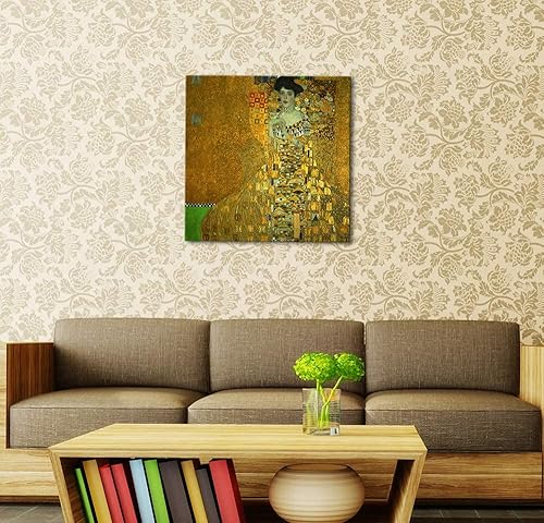 Miniatura 9 de Wieco Art Gustav Klimt - Lienzo enmarcado para pared, con retrato de Adele Bloch-Bauer I, 1907, para sala de estar