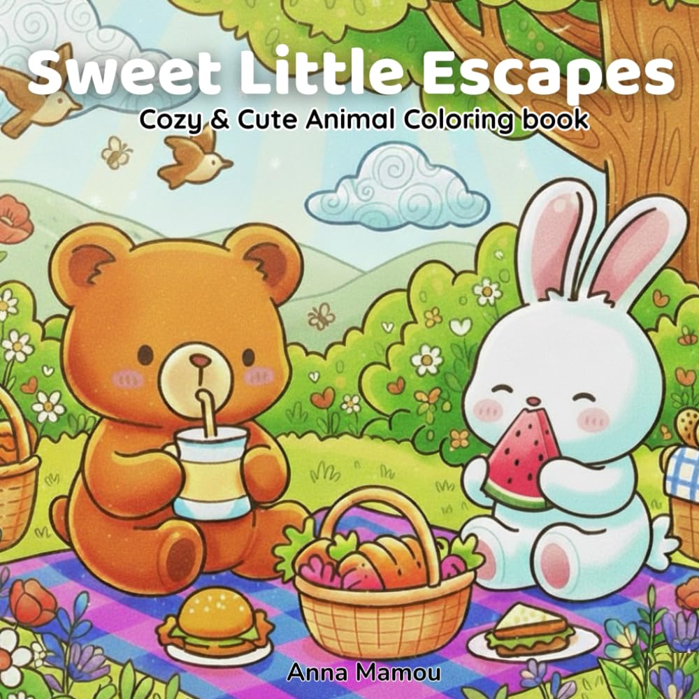 Sweet Little Escapes: Cozy & Cute Animal Coloring Book of Wholesome Adventures and Gentle Days