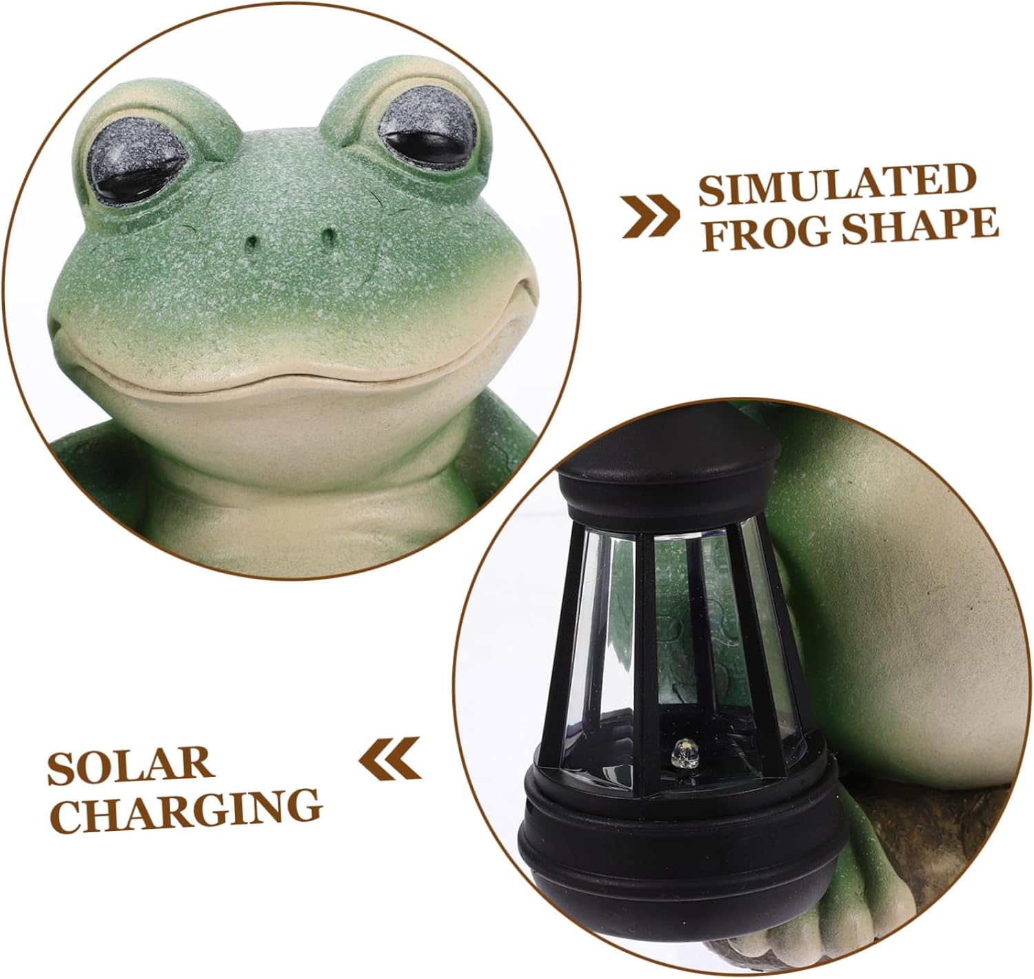 Solar Frog Lantern Outdoor Waterproof Garden Light Resin Frog Decoration for Yard and Patio Realistic Design