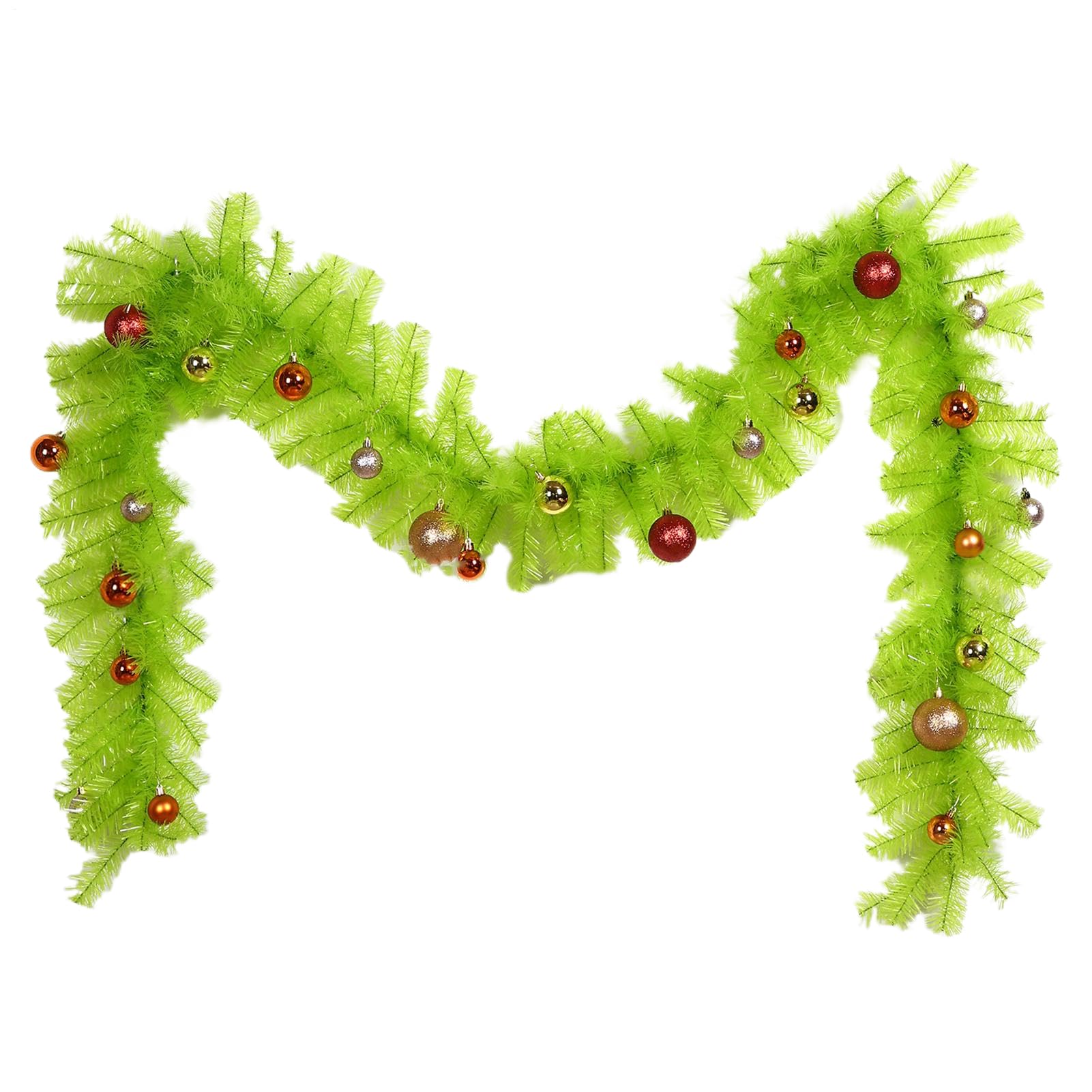 Guirnalda de Navidad artificial exterior con agujas verdes realistas y protección UV