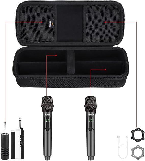 Aproca Case for talomen/ECHOMUSSY/JBL Wireless Two Microphone System