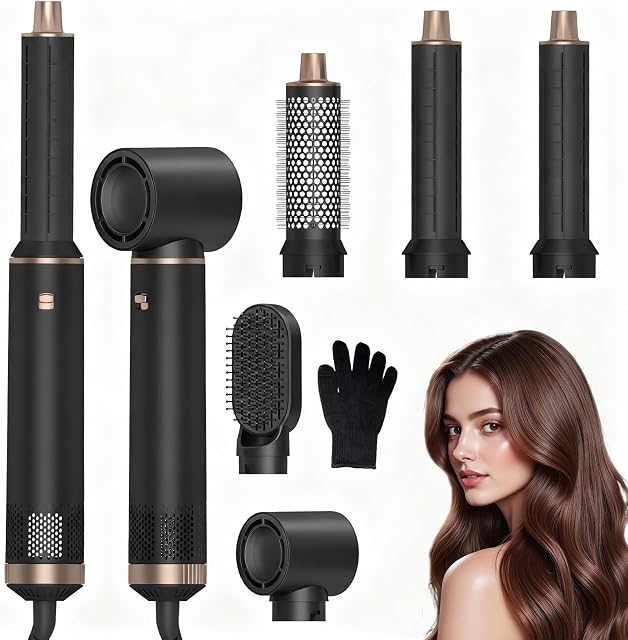 Brosse Sèche-Cheveux 5 en 1 : Styler à Air Chaud Ionique, Ensemble de Sèche-Cheveux pour Boucler, Volumiser, Lisser et Styliser